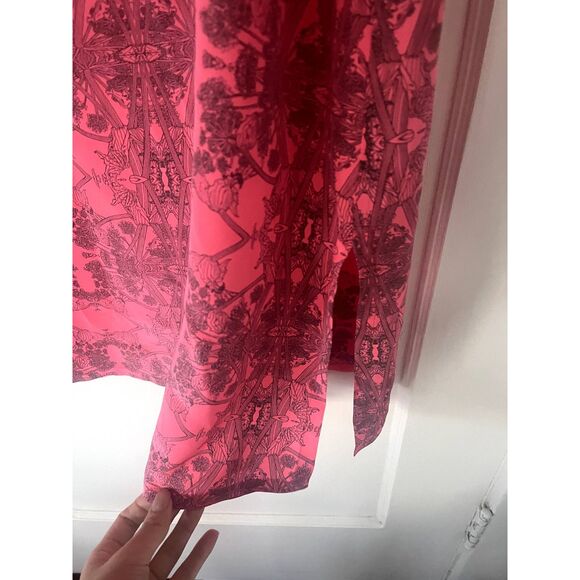 Erica Tanov Nava Dress in Barbi Pink 100% Silk Long Sleeve Midi Size 1 (Small) - Picture 6 of 10